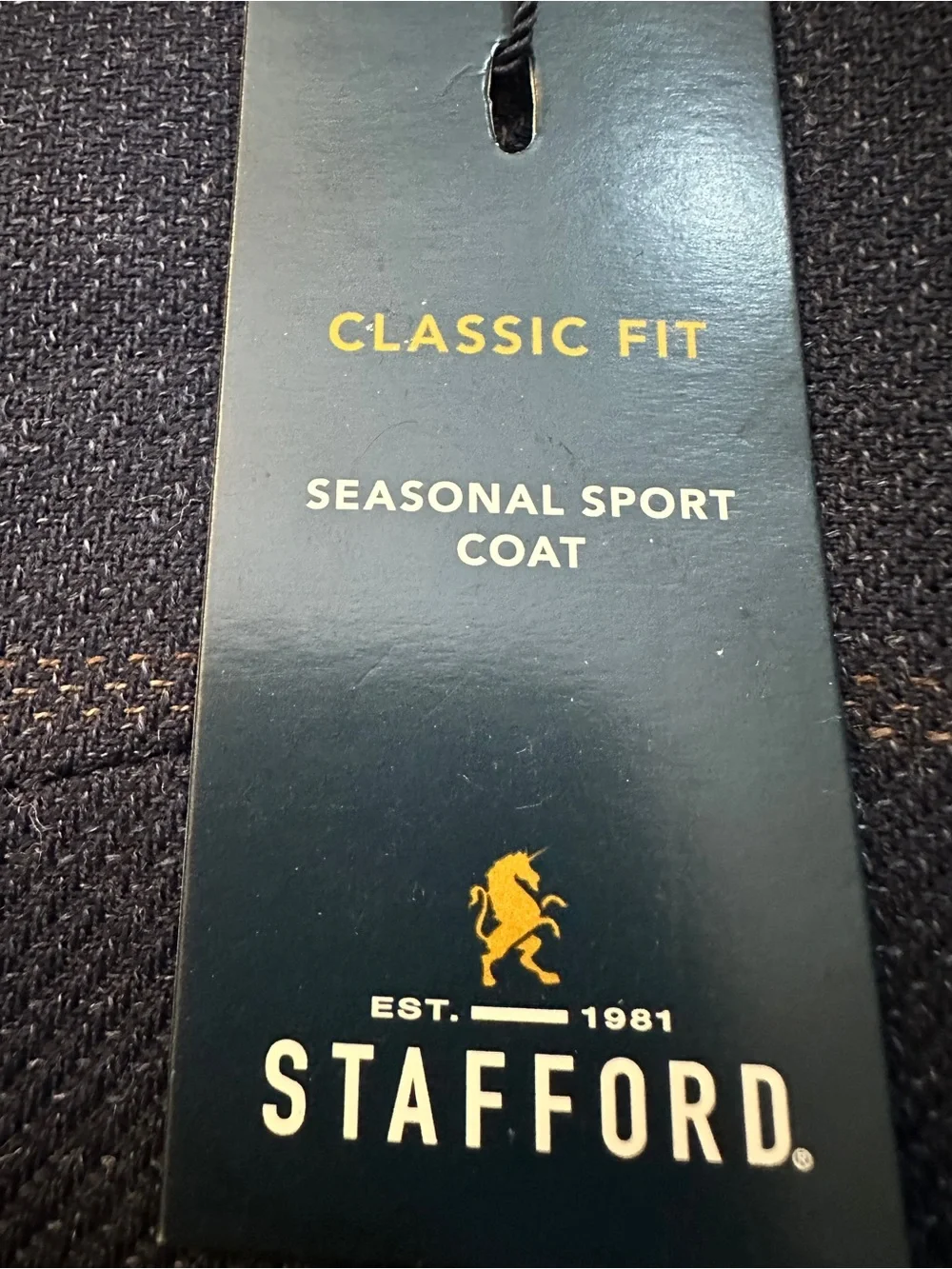 Stafford 60% Wool 40% Cotton Classic Fit Sport Coat Blazer Men’s 42 R Navy